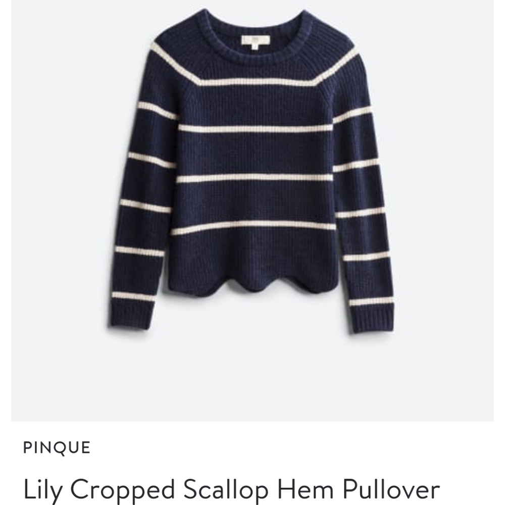 StitchFix Lily Cropped Scallop Hem Pullover